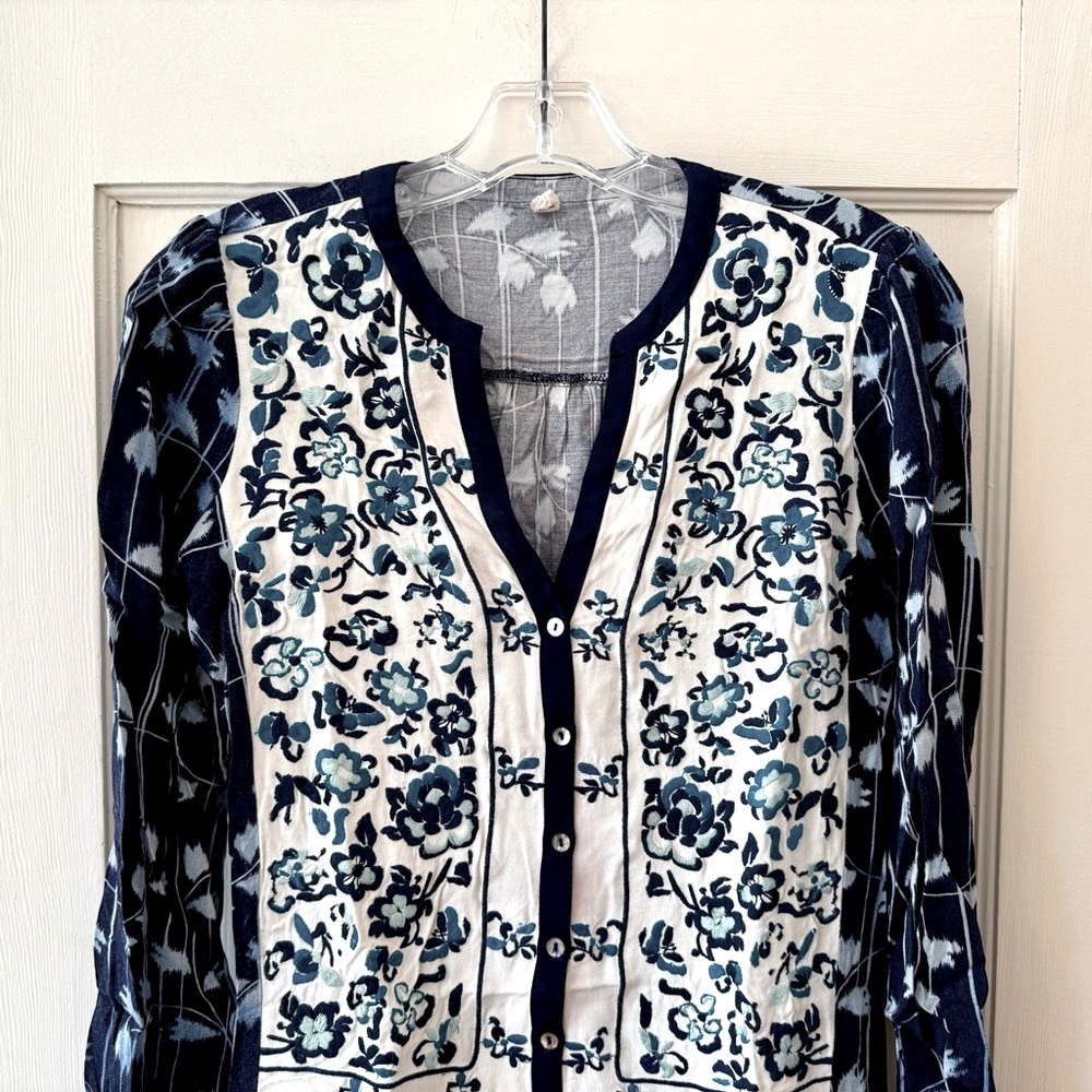 Anthropologie | Semele Floral Embroidered Shirtdress - Picture 4 of 14
